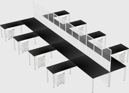 Shared l-shape cubicle