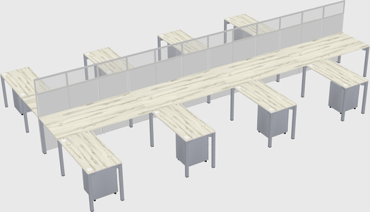 Shared l-shape cubicle