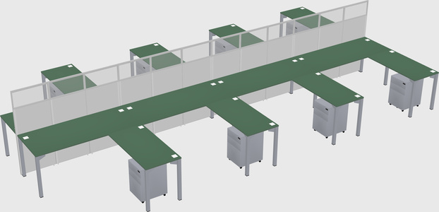 Shared l-shape cubicle