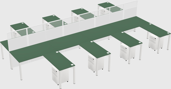 Shared l-shape cubicle