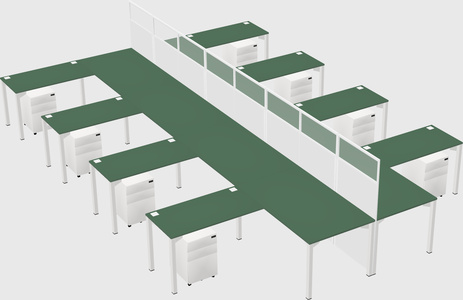 Shared l-shape cubicle
