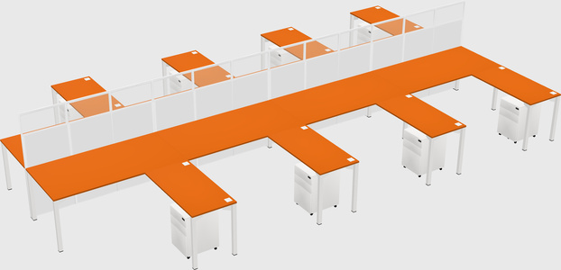 Shared l-shape cubicle