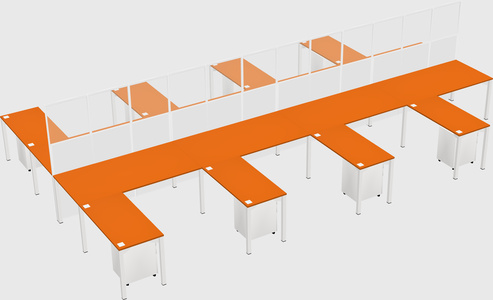 Shared l-shape cubicle