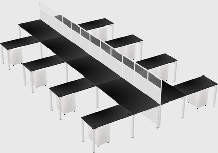 Shared l-shape cubicle