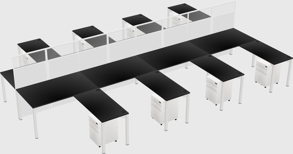 Shared l-shape cubicle