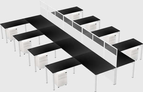 Shared l-shape cubicle