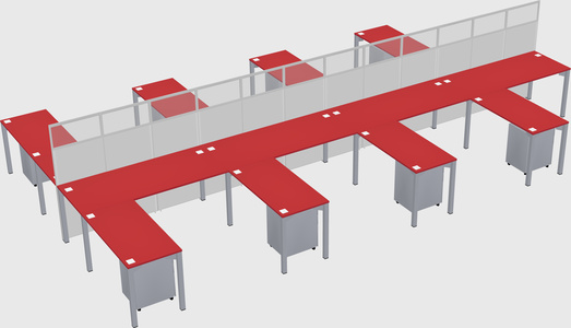 Shared l-shape cubicle