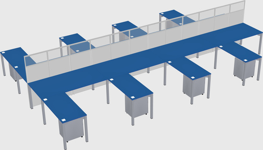 Shared l-shape cubicle