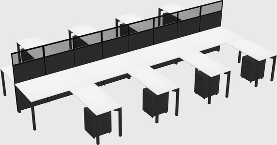 Shared l-shape cubicle