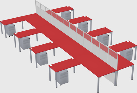 Shared l-shape cubicle