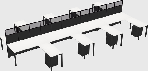 Shared l-shape cubicle