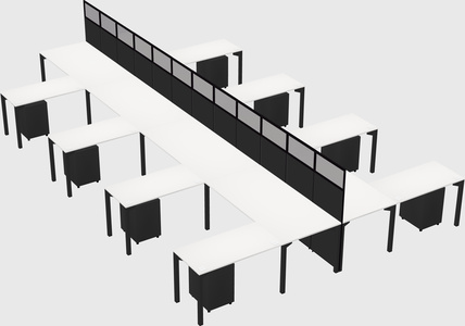 Shared l-shape cubicle