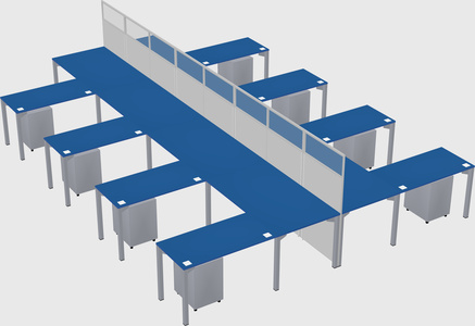 Shared l-shape cubicle
