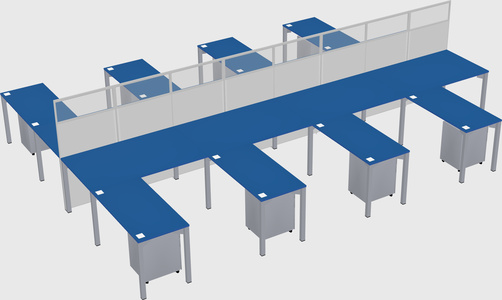 Shared l-shape cubicle