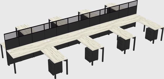 Shared l-shape cubicle