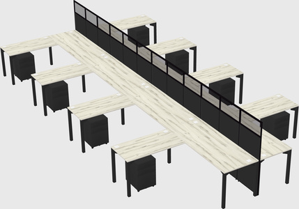 Shared l-shape cubicle