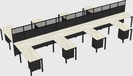 Shared l-shape cubicle