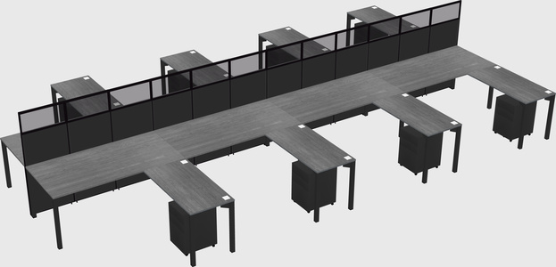 Shared l-shape cubicle
