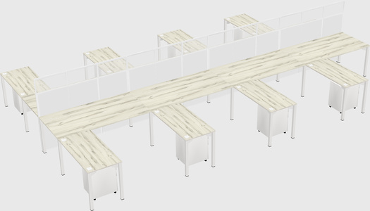 Shared l-shape cubicle