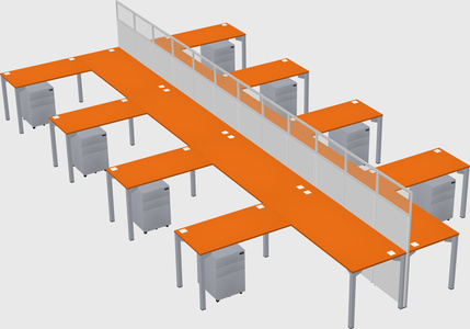 Shared l-shape cubicle