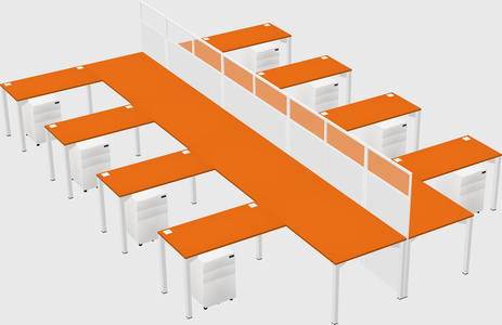 Shared l-shape cubicle