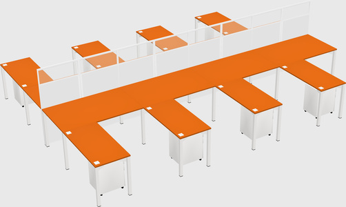 Shared l-shape cubicle