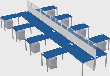 Shared l-shape cubicle