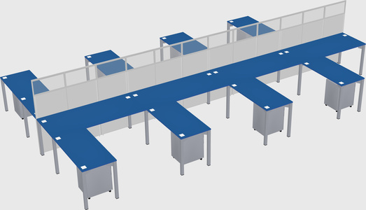 Shared l-shape cubicle