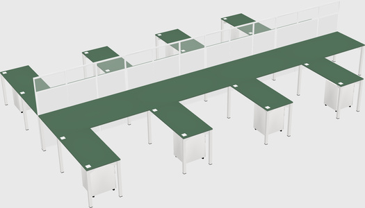 Shared l-shape cubicle