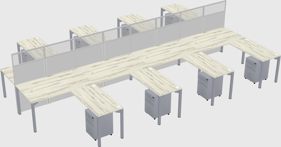 Shared l-shape cubicle