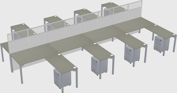 Shared l-shape cubicle
