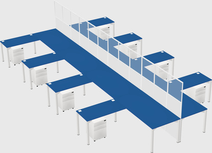 Shared l-shape cubicle