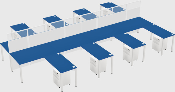 Shared l-shape cubicle