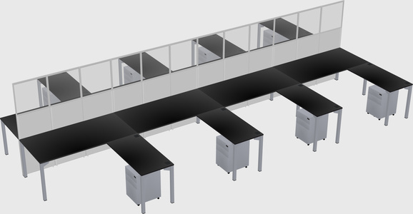 Shared l-shape cubicle