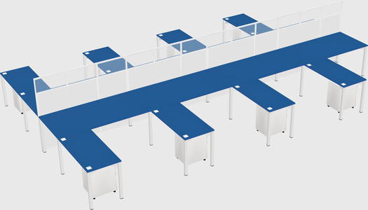 Shared l-shape cubicle