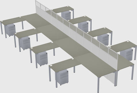 Shared l-shape cubicle