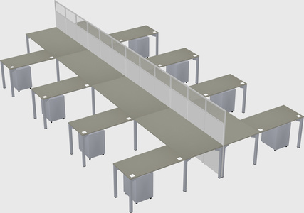 Shared l-shape cubicle