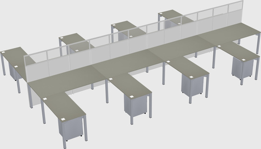 Shared l-shape cubicle