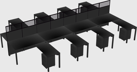 Shared l-shape cubicle