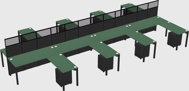 Shared l-shape cubicle