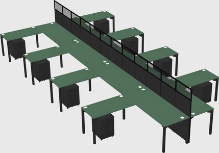 Shared l-shape cubicle