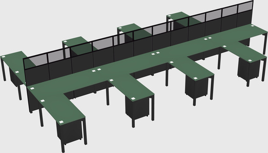 Shared l-shape cubicle