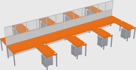 Shared l-shape cubicle