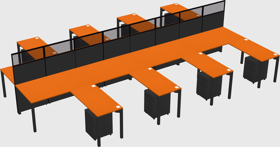 Shared l-shape cubicle