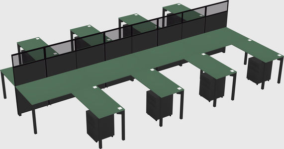 Shared l-shape cubicle