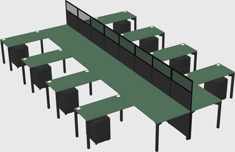 Shared l-shape cubicle