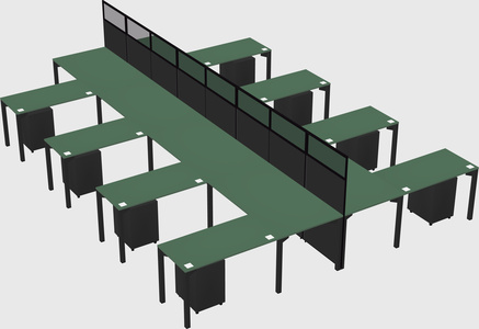 Shared l-shape cubicle