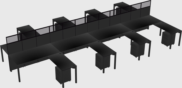 Shared l-shape cubicle