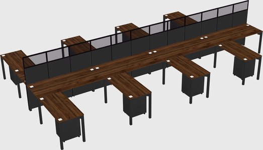 Shared l-shape cubicle