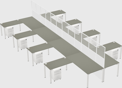 Shared l-shape cubicle